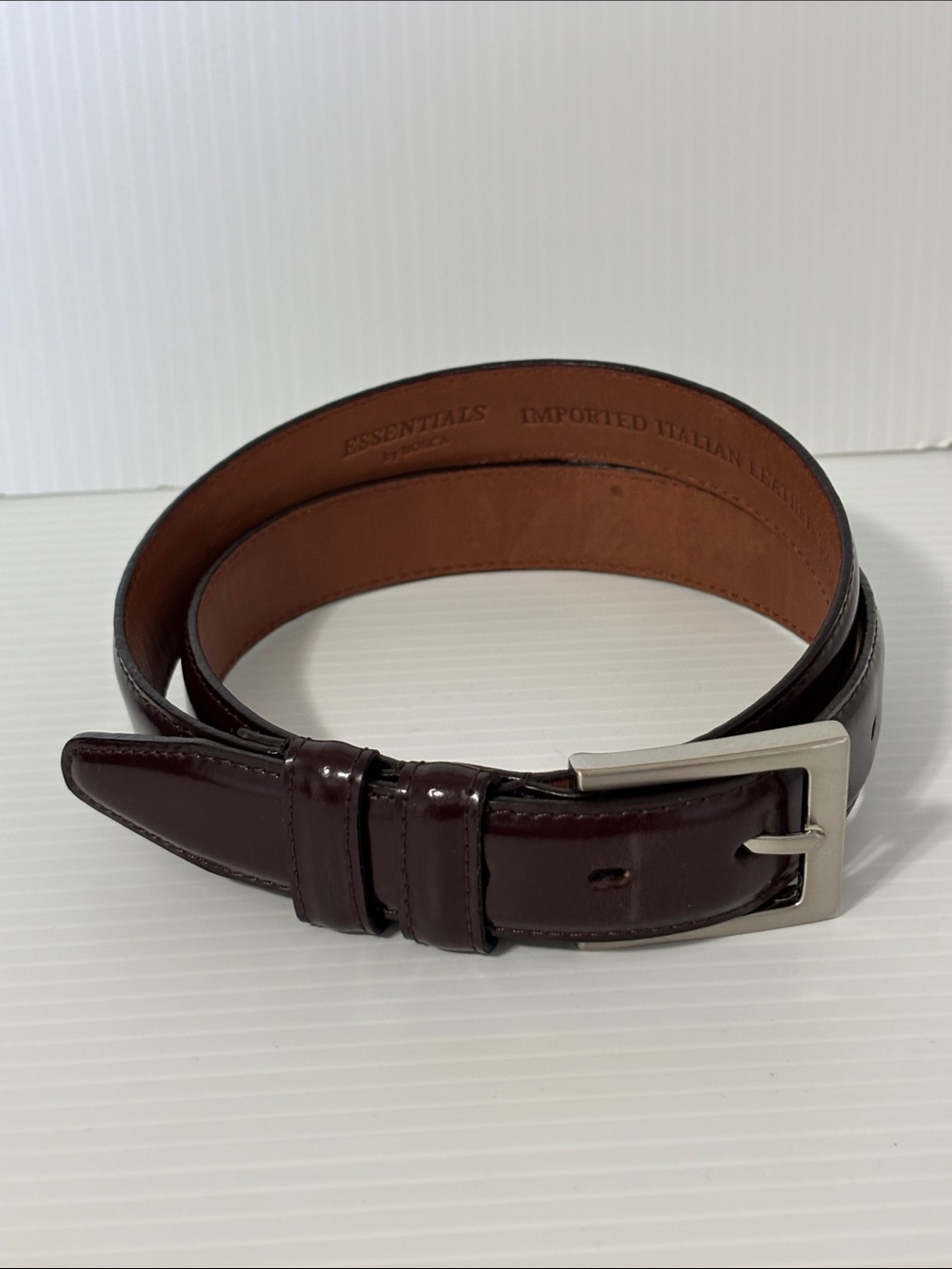 Essentials by Bosca Men's Imported Italian Leather 36/90 Dark Brown